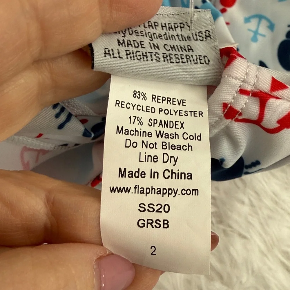Long Sleeve Baby Swimsuit with Red, Blue & Gray Sea Life Print